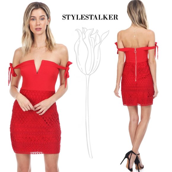 Stylestalker Jackson Fire Red Mini Dress S - Picture 1 of 14